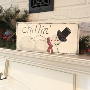 ADORABLE Snowman Shelf Sitter  Wooden Snowman Shelf Sitter  Christmas Mantel Decor Holiday Decor