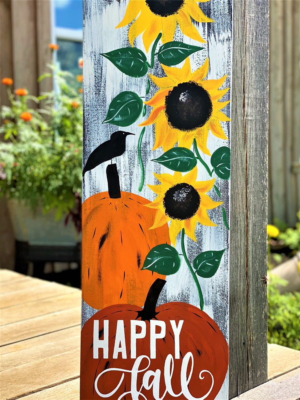 Happy Fall Porch Sign Fall Pumpkin Porch Sign Vertical Wood Etsy