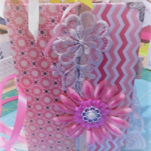 Junk Journal handgemaakte roze kant hardcover
