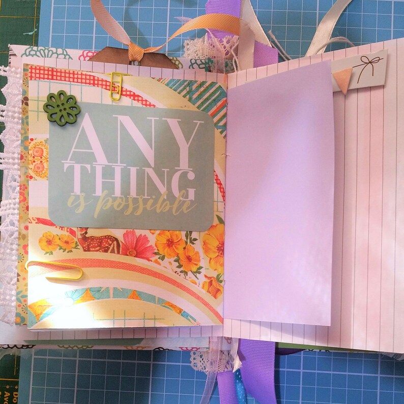 Junk Journal Baby Journal With Ribbons Etsy