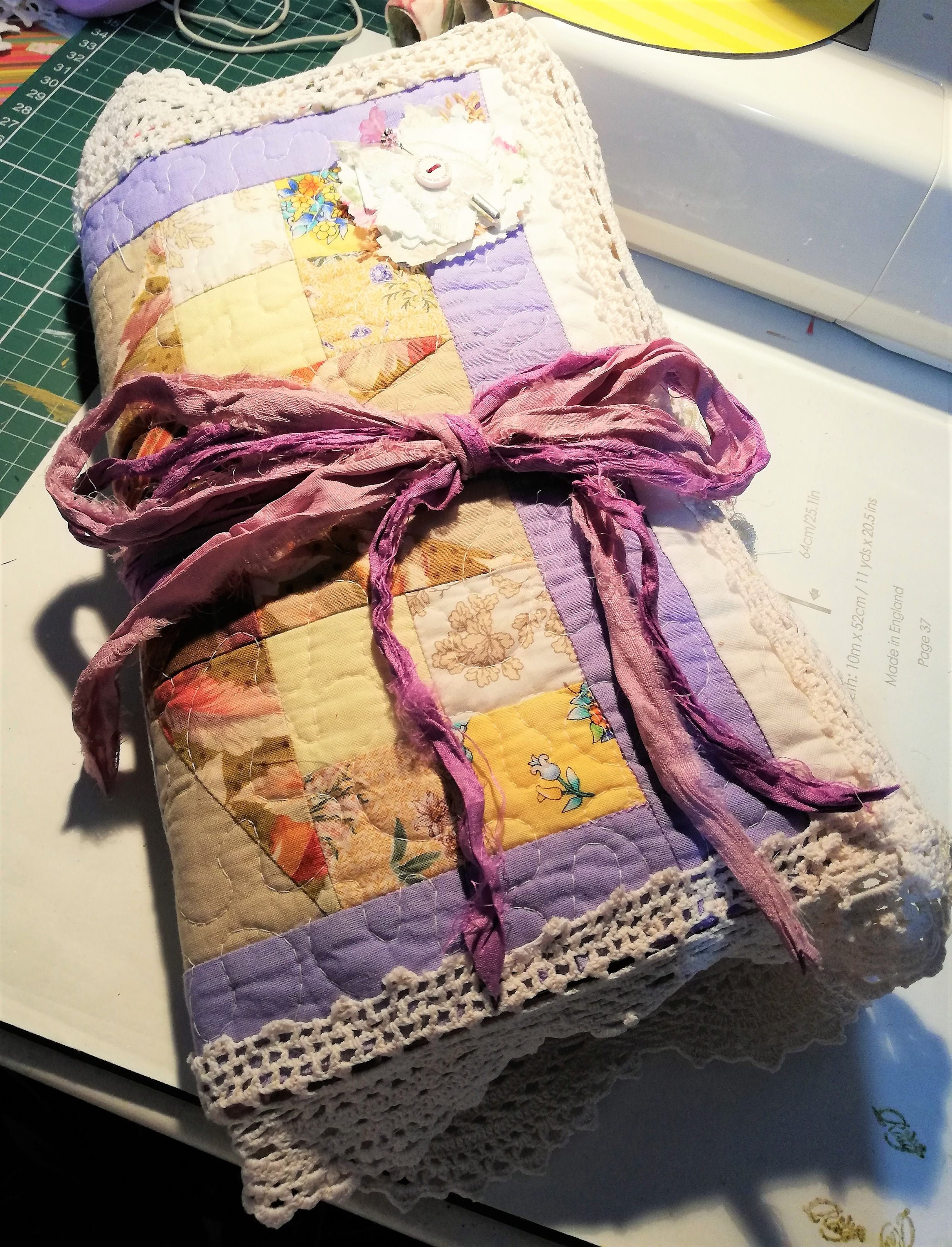 JUNK JOURNAL Vintage Quilt Journal Shabby Chic Travel Book Etsy