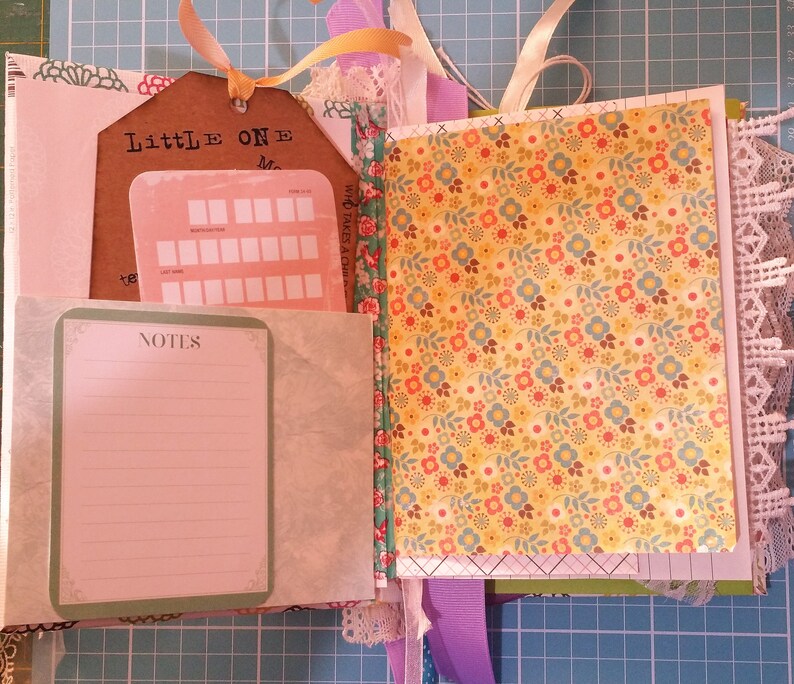 Junk Journal Baby Journal With Ribbons Etsy