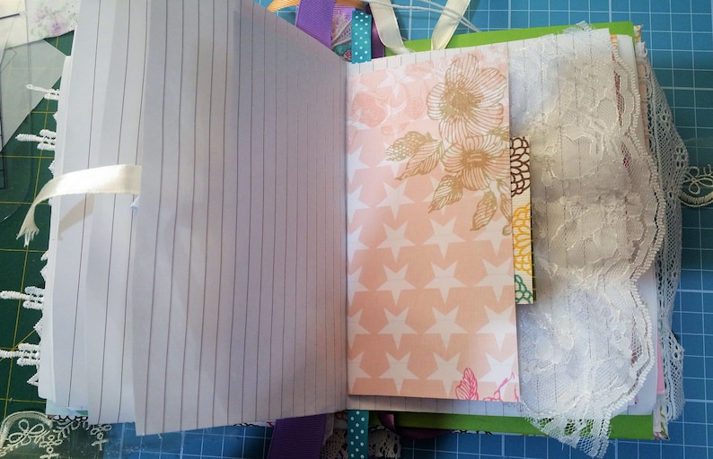 Junk Journal Baby Journal With Ribbons Etsy