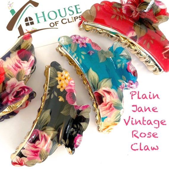 HAIR CLAW LARGE VINTAGE ROSE HAIR CLAW LARGE VINTAGE ROSE