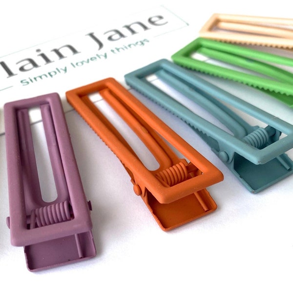 The Plain Jane Industrial Clip - Pinces à cheveux pour dames - Pinces à cheveux à franges pour dames - Pinces à cheveux unies - Grandes pinces à cheveux - Pinces à cheveux en métal
