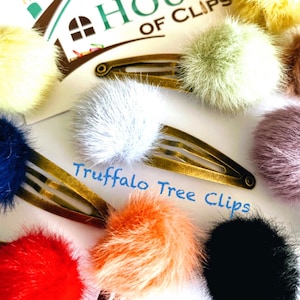 Truffalo Tree Hair Clips x1 - Cute Faux Fur Hair Clips - Beautiful Hair Clips Antique Gold- Vintage Hair Clips - Fun Hair Clips