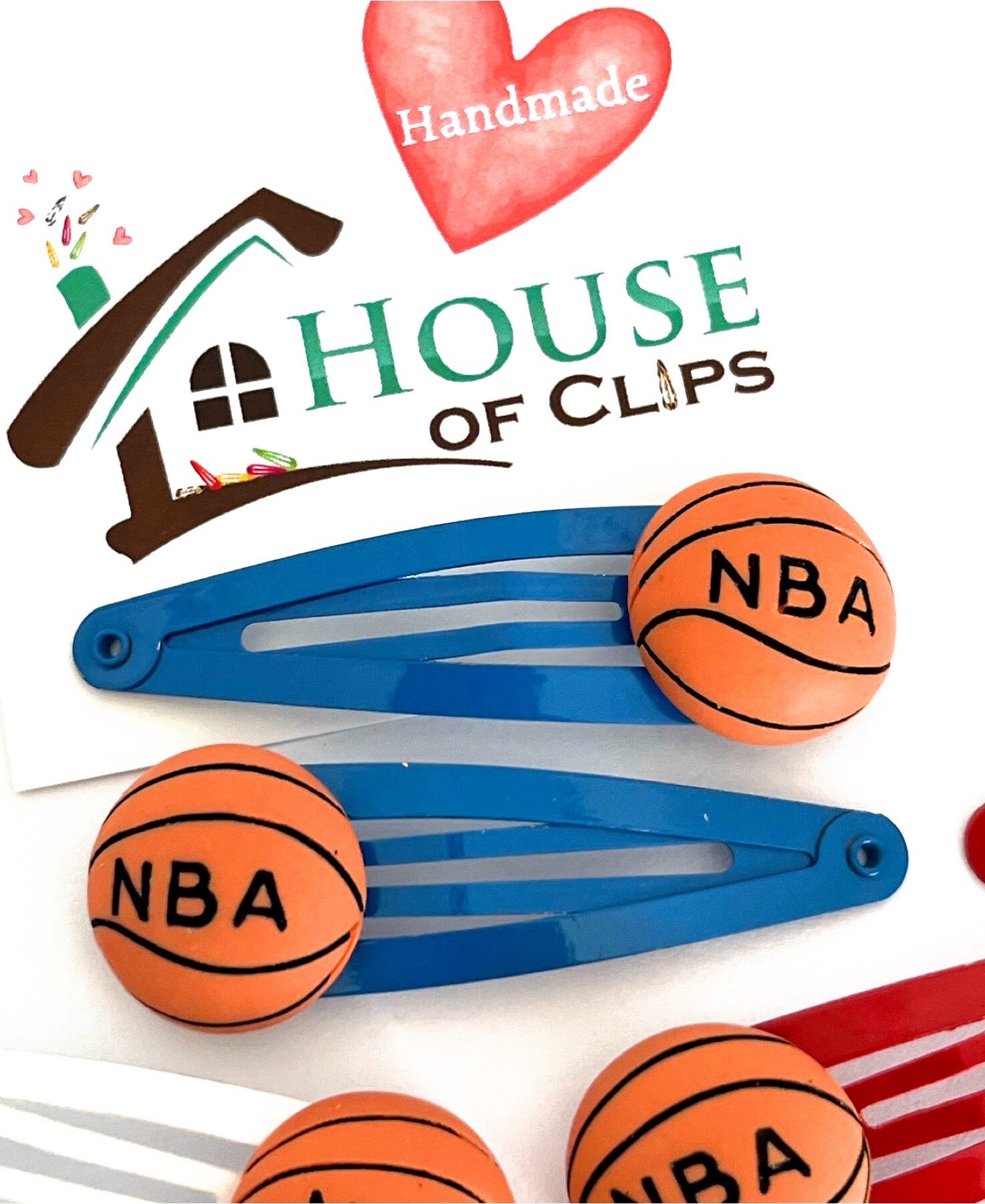 Basketball-Haarspange Für Mädchen – Sportschleife Mit Krokodilklemme, Für Kinder 1–12 Jahre, In Weiß, Größe Ca. 6–11 Cm