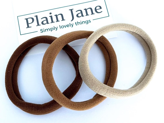 I Am Strong Yoga Jersey Elastic x3 by Plain Jane - Soft Giant Marl Hair Colours - Yoga Hair Bands - Pilates Stretchy Hair Ties - Yoga Hair