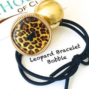 Leopard Bracelet Bobble By Plain Jane - Leopard Print Hair Elastic - Pretty Hair Elastics - No Snag Hair Elastic - Gift for Wife - Plainjane