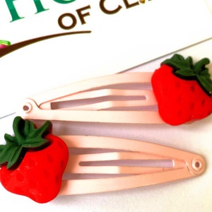 Strawberry Hair Clips: Fun Fruity Pink Barrettes