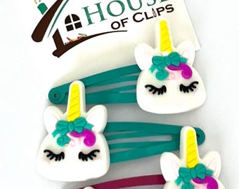 Handmade Unicorn Hair Clips: Non-Slip Barrettes, Set of 2