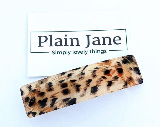 Leopard Print Spring Hair Clip - Resin Pony Tail Clip
