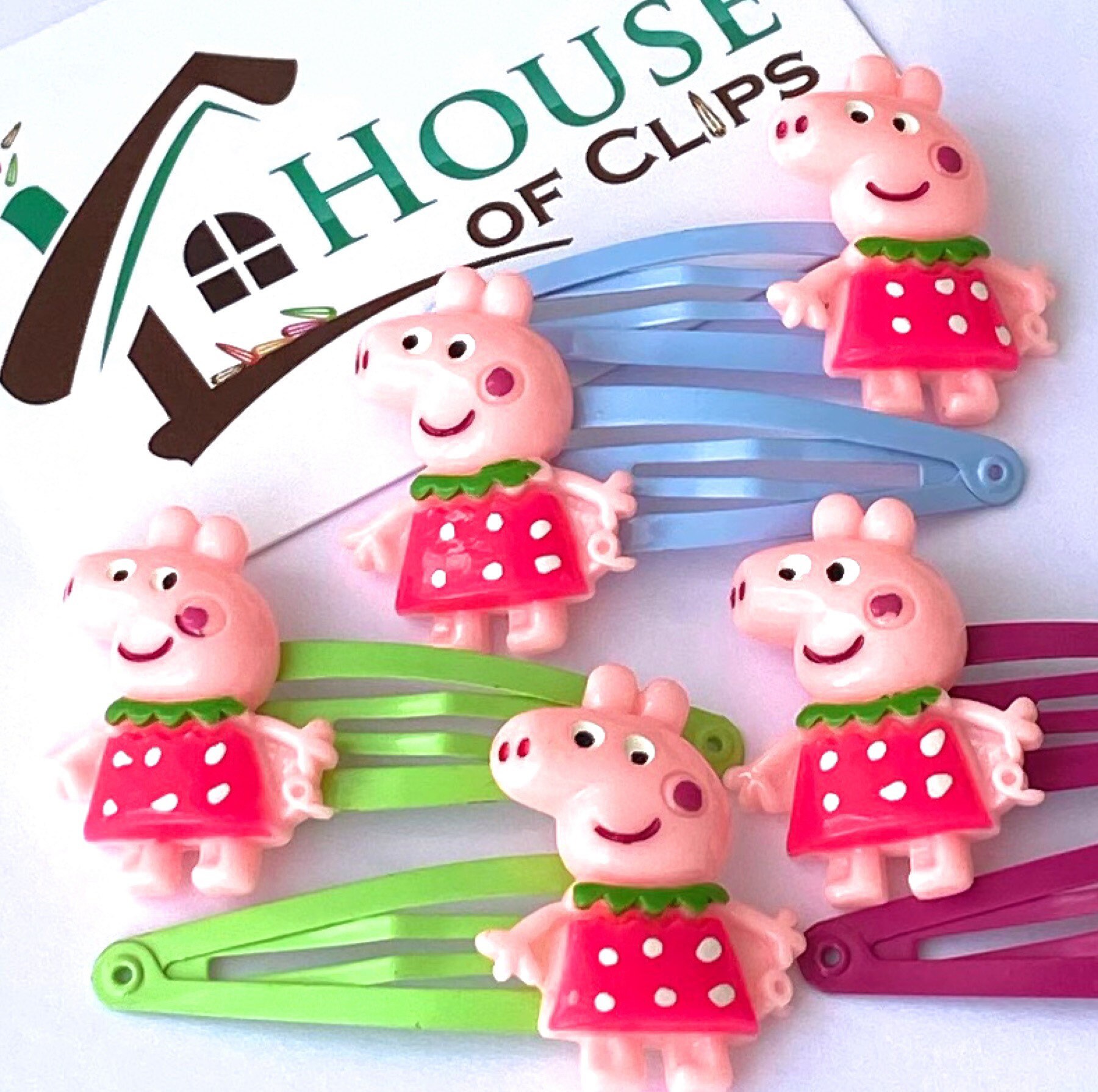 Peppa Hair Clips x2 Peppa Pig Non Slip Snap Clips Great Etsy