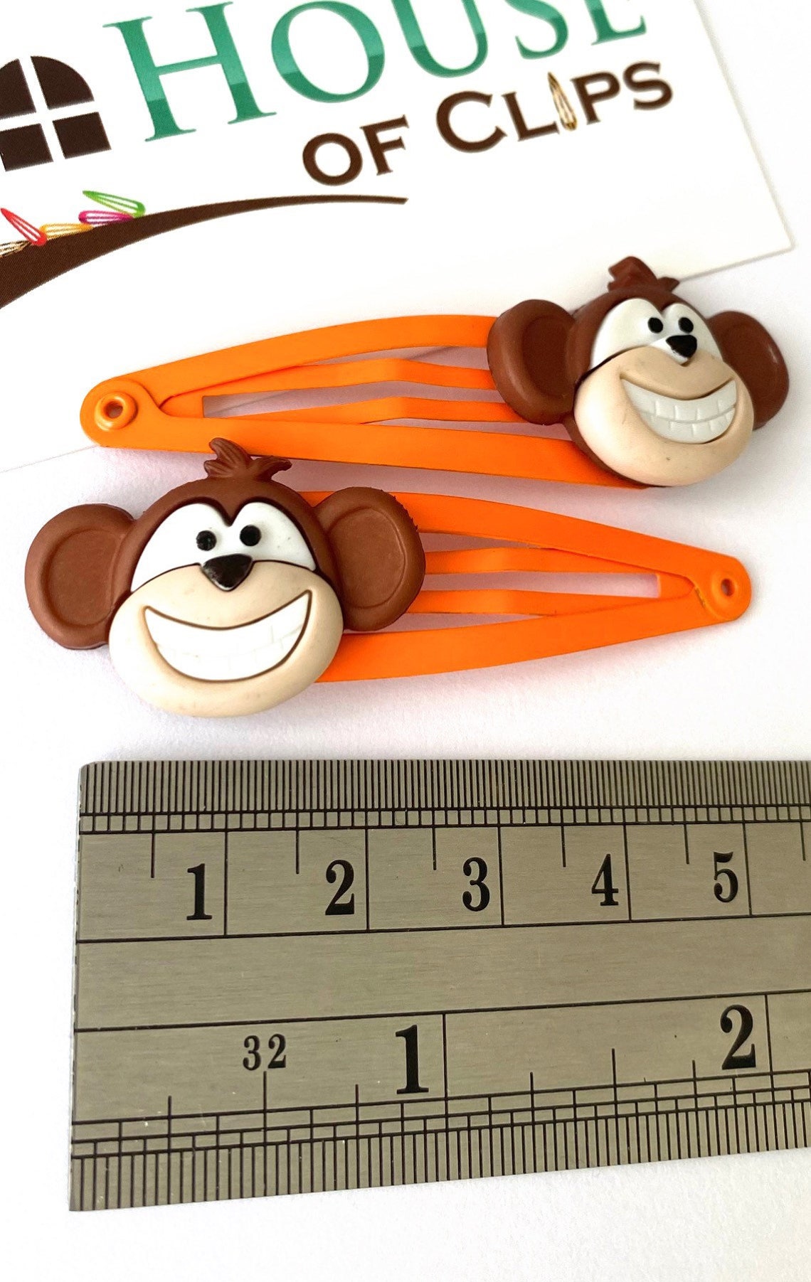 Cheeky Monkey Hair Clips Monkey Snap Clips Cute Hair Clips Etsy