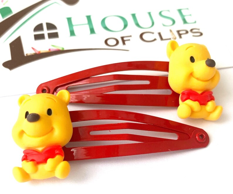 Winnie the Pooh Hair Clips Disney Hair Clips Baby Pooh Etsy