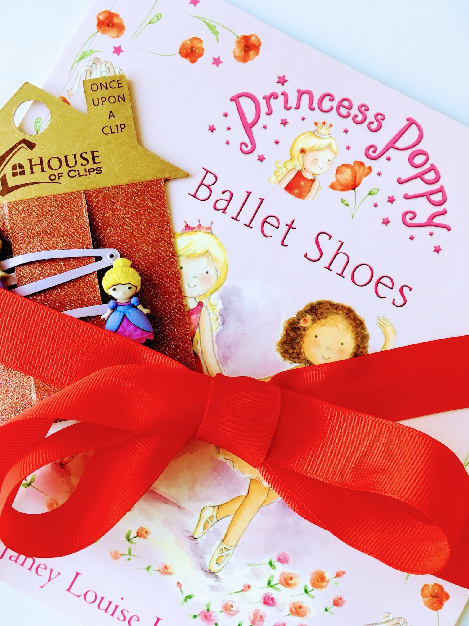 hair clips & books, princess poppy ballet shoes, popular girl gifts, snap clips , gift for girls