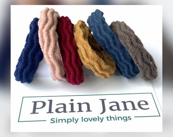 Essential Autumn Hair Elastics x6 by Plain Jane - Material Covered Hair Elastics - Textured Hair Bands - Stretchy Ties - Hair Accessories