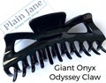 The Plain Jane Giant Onyx Odyssey Claw - Black Large Hair Claw - Vintage Style Large Hair Clamp - Black Hair Clip For Long Thick Hair -