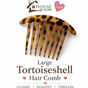 Peineta grande de carey / Peineta lateral de estilo vintage / Accesorio para el cabello marrón ámbar / Peineta de trenza francesa / Elegante pasador para el cabello para mujer