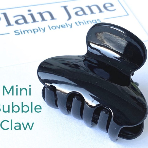 Mini Bubble Hair Claw - Plain Jane Black Hair Claw - Petites pinces à cheveux unies - Griffe de cheveux forte - Griffe de cheveux minimaliste