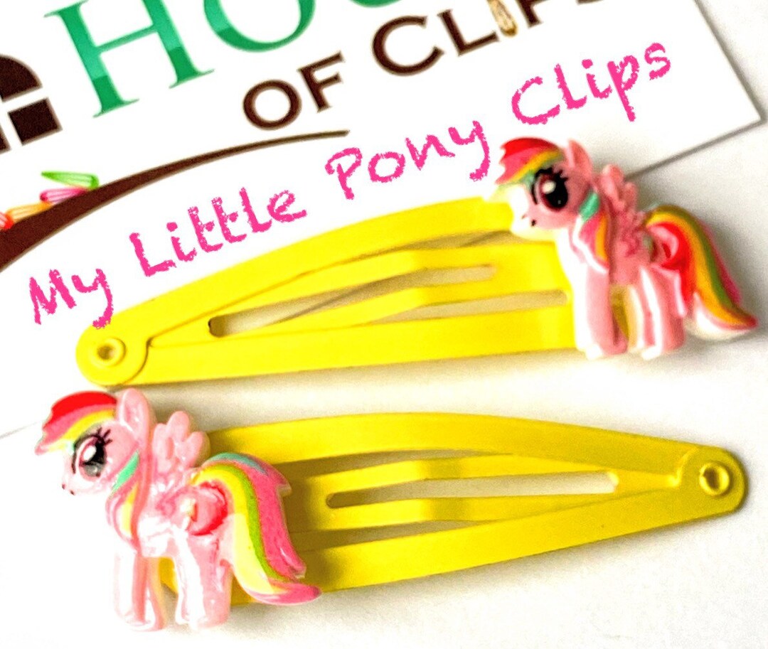 My Little Pony Hair Clips Pony Hair Clips X2 Unicorn Barrettes Unicorn