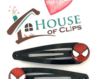 Boys Spider-Man Hair Clips x2 - Snap Clip - Boys Hair Clip - Hair Accessory - Marvel Superhero Hair Clips - Hair Clips Boys - Marvel Gift