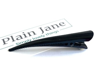 SMALL Raven Beak Clip By Plain Jane x2 - Ladies Hair Clip - Raven Black Crocodile Clip- Metal Japanese Kimono Clips - Strong Beak Clip