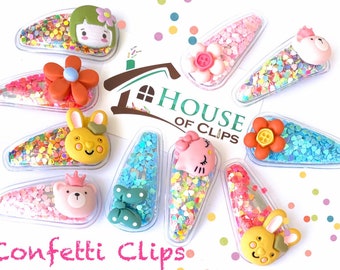 Confetti Shake Hair Clip: Fun Animal Character Clip