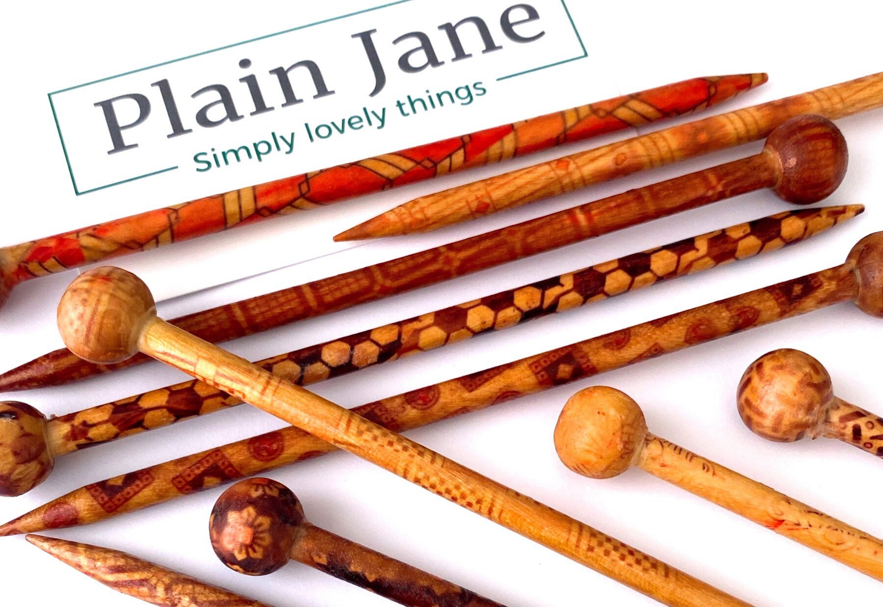 The Knitting Needle Hair Stick by Plain Jane Natural Wooden Etsy