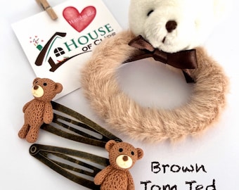 Black Plush Teddy Bear Hair Clip with Gold Accents Amazon.com : 4 PCS Plush Bear Hair Clip Fashion Large  main image 4