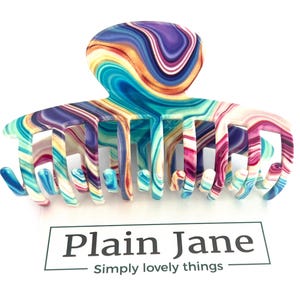 Marble Hair Claw by Plain Jane| Large Hair Claw Clip | Bright Hair Accessory | Colourful Hair Claw | Funky Claw Clip | Statement Hair Claw