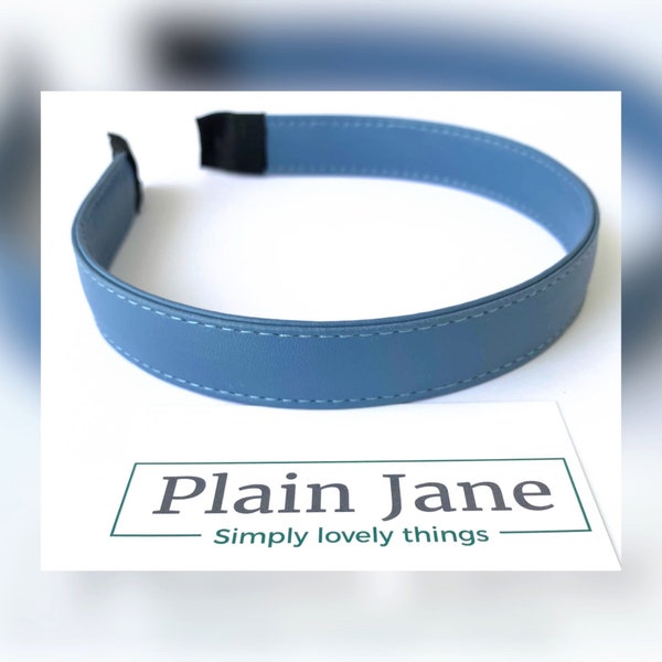 The Everyday Headband by Plain Jane - Soft Vegan Leather Headband- Ladies Leather Cotton Stitched Alice Bands - Ladies Headbands -