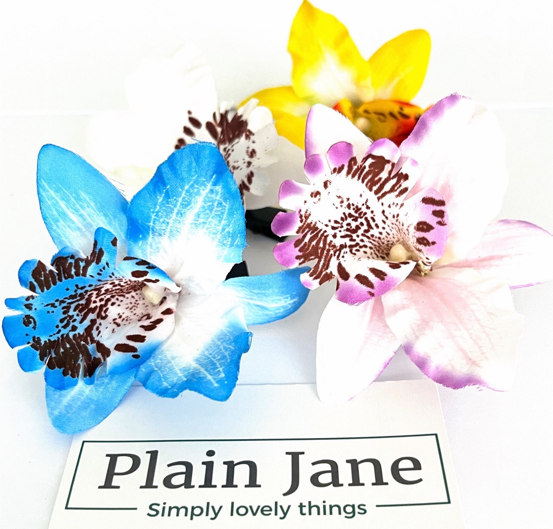 Wild Orchid Hair Clamp by Plain Jane - Plain Jane Flower Crocodile Clip - Flower Hair Clip - Nylon Orchid Hair Clamp - Floral Hair Clip -