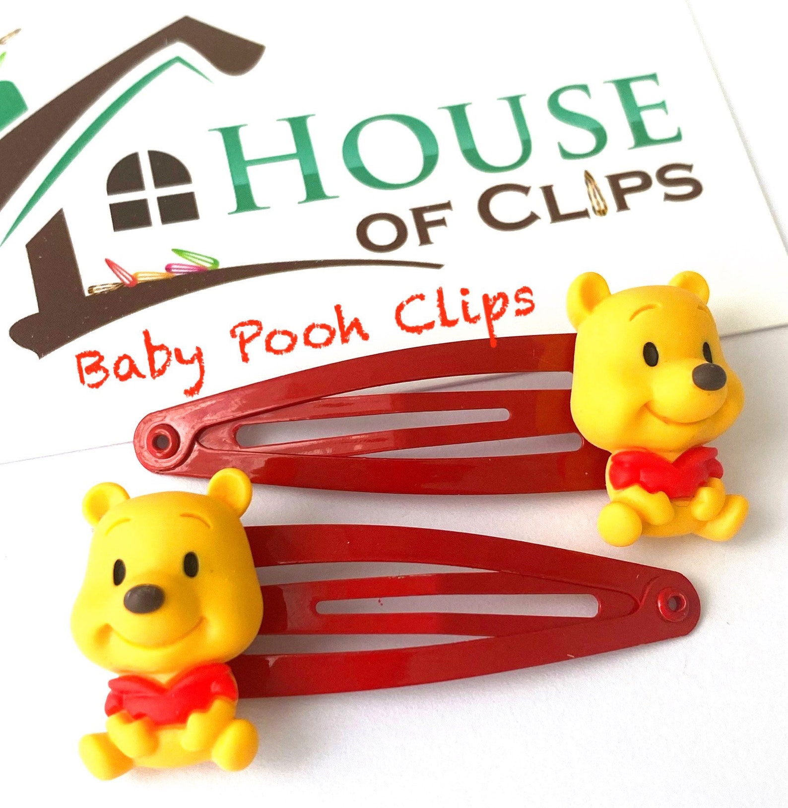 Winnie the Pooh Hair Clips Disney Hair Clips Baby Pooh Etsy