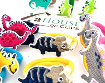 Dinosaur Hair Bands x2 - Dinosaur Hair Elastics For Girls and Boys - Dinosaur Hair Accessories - Dinosaur Bobble - Little Gift Idea