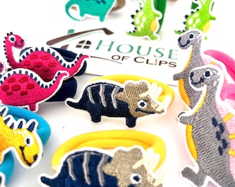 Dinosaur Hair Bands x2 - Dinosaur Hair Elastics For Girls and Boys - Dinosaur Hair Accessories - Dinosaur Bobble - Little Gift Idea -