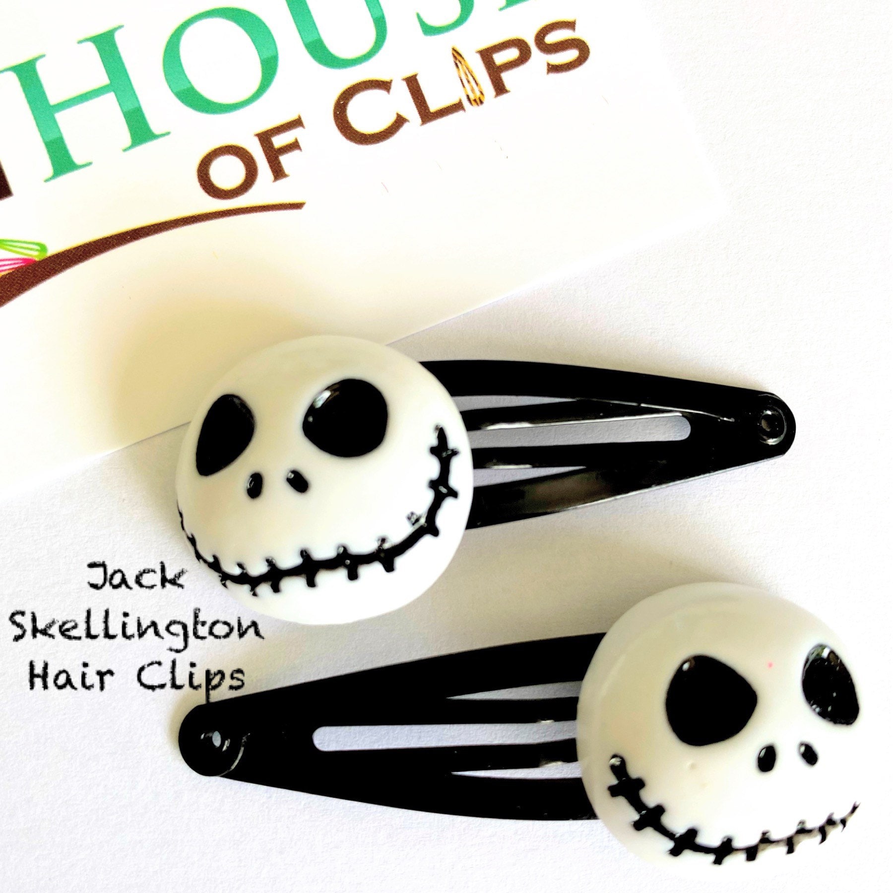 Jack Skellington Hair Clips X2 Halloween Hair Clips Gothic Etsy UK