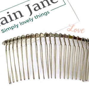 Plain Jane Duo-Spoked Comb x2 - Ladies Hair Comb - Silver Hair Comb - Metal French Hair Combs - Silver Metal Hair Comb -