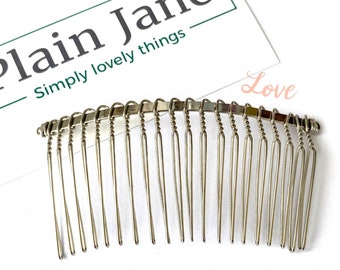 Silber Metall Duo-Speichen Haarkamm Set - French Style