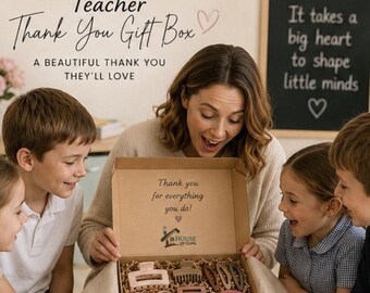 Teacher Thank You Gift Box | Hair Accessories Gift Set | End of Term Teacher Present | Hair Clip Gift Box | Thank You Teacher Gift | Ready t
