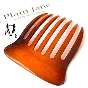 The Badger Comb in Tortoiseshell by Plain Jane  x1 - Acrylic Tortoiseshell Comb - Oyster Hair Comb - Tortoiseshell French Hair Comb - Comb