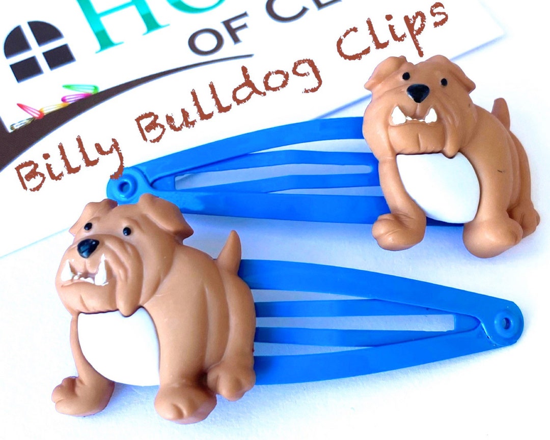 Billy Bulldog Hair Clips X2 Snap Clip Boys Hair Clip Etsy