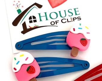 Ice-Lolly Hair Clips - Ice Lolly Barrettes - Ice Cream Hair Clips - Fun Hair Clips - Summer Hair Clips - popular gifts for girls