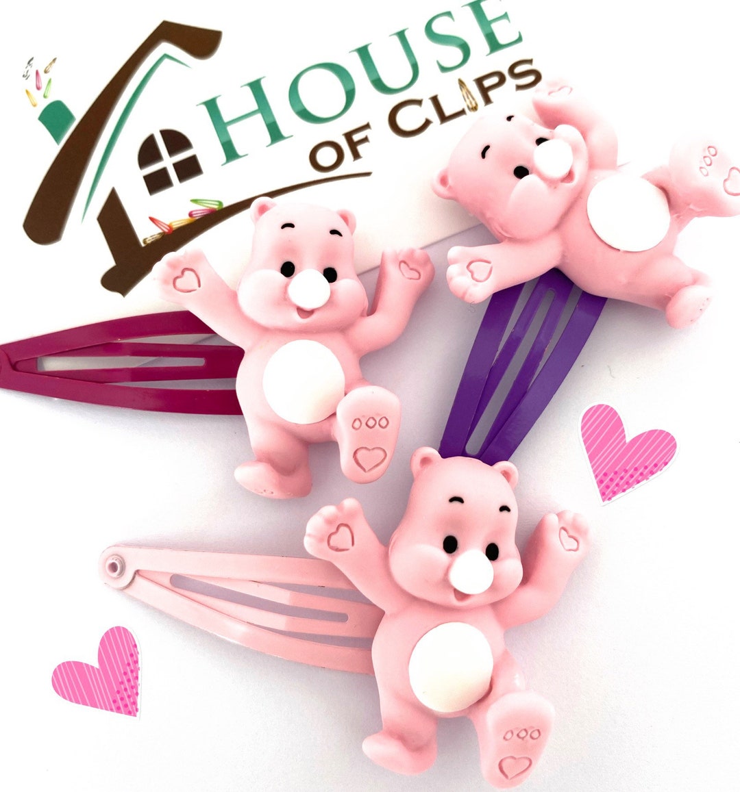 Babyhug  Free Size Bear Hair  Clips & Bow Rubber bands Sets of 9 - Multicolor