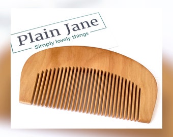 Desert Island Comb by Plain Jane - Wooden Comb - 100% Natural Wood Comb - Eco-Friendly Gift for Women - Wooden Brush - Beautiful Curve Comb