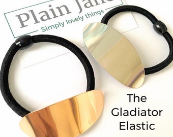 Bronze or Silver Plate Hair Tie: Gladiator Style Elastic