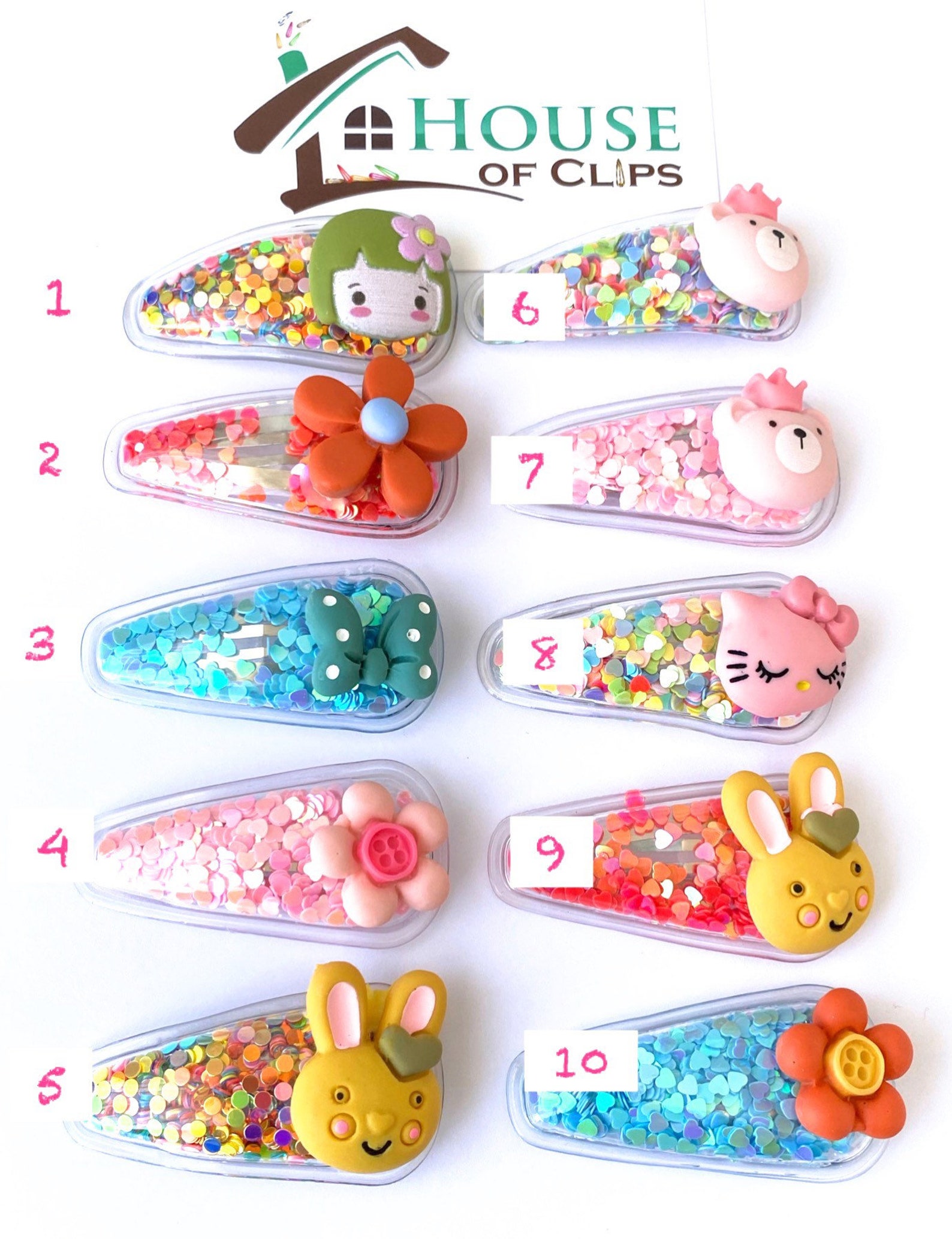 Confetti Shake Clips Fun Hair Clips Sparkle Hair Clips Etsy UK