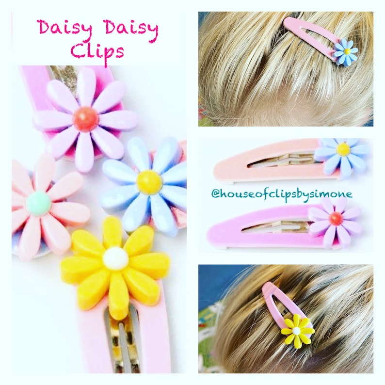 Daisy Hair Clips x2 NonSlip Hair Clips Flower Hair Clips Etsy