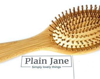 The Zero Waste Paddle by Plain Jane – Plastic Free Bamboo Detangle Hair Brush