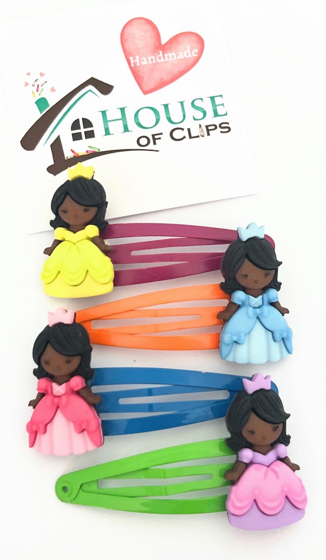Princess Hair Clip Set: Handmade Party Girl Barrettes, Black  display picture 3